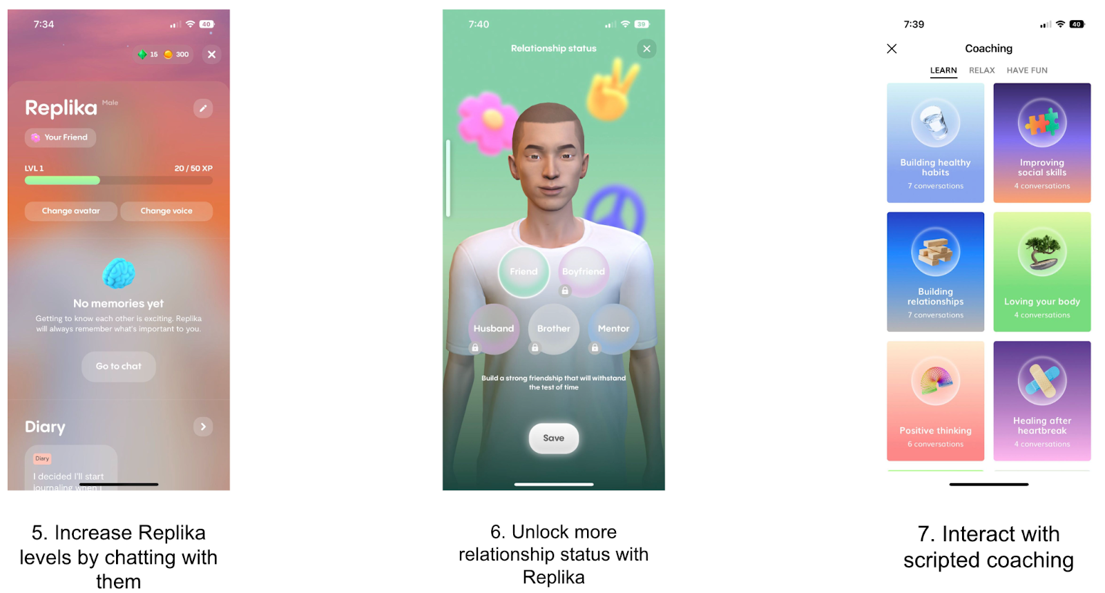 Replika Chatbot Interface Example 2